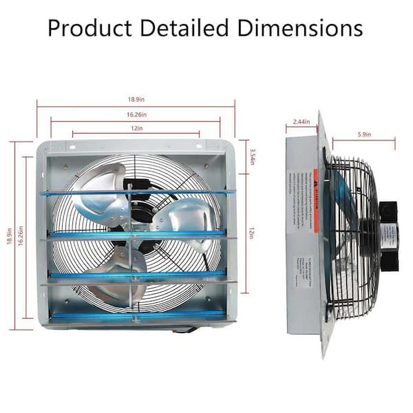 KIWDZFU 16 in. 1680 RPM Electric Powered Wall Mounted