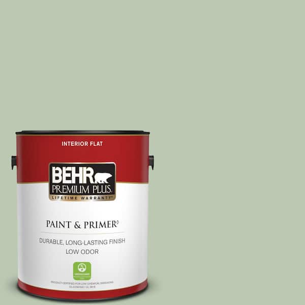 BEHR PREMIUM PLUS 1 gal. #440E-3 Topiary Tint Flat Low Odor Interior Paint & Primer