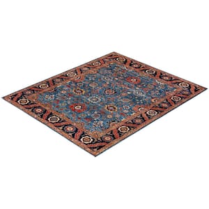 Light Blue 8 ft. 3 in. x 9 ft. 9 in. Serapi One-of-a-Kind Hand-Knotted Area Rug