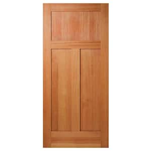 24 in. x 80 in. 3-Panel Craftsman Solid Core Unfinished Fir Wood Interior Door Slab