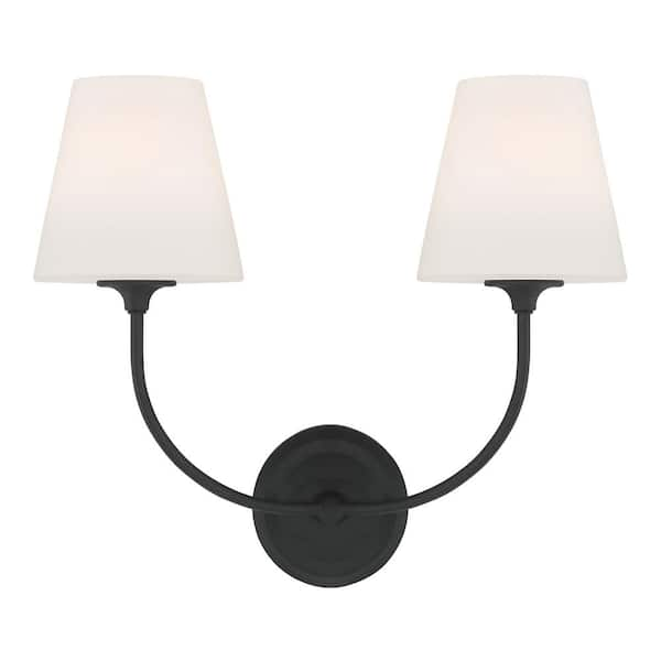 Sylvan 2 Light Black Forged Wall Sconce