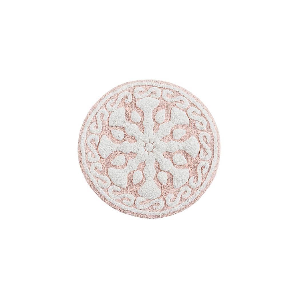 25 in. L Pink Medallion Cotton Tufted Bath Rug price history on PriceWatchPro