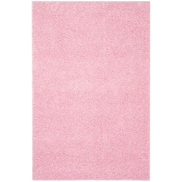SAFAVIEH Athens Shag Pink Doormat 3 ft. x 5 ft. Solid Area Rug
