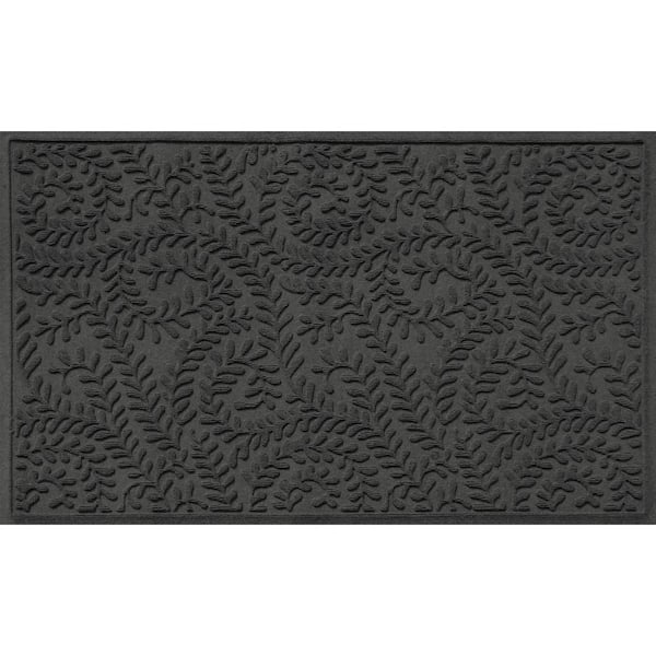 Bungalow Flooring WaterHog Boxwood Charcoal 35 in. x 59 in. PET Polyester Indoor Outdoor Doormat