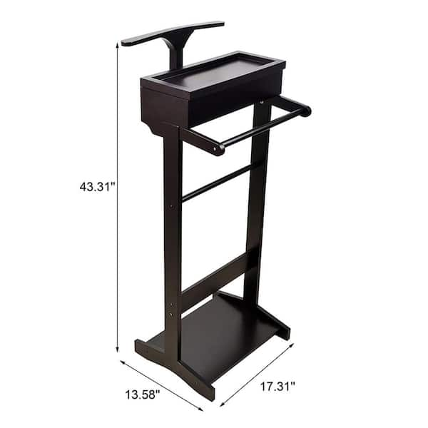 ZIRUWU Black Stock furniture Dresser Wooden Dressing Valet Stand