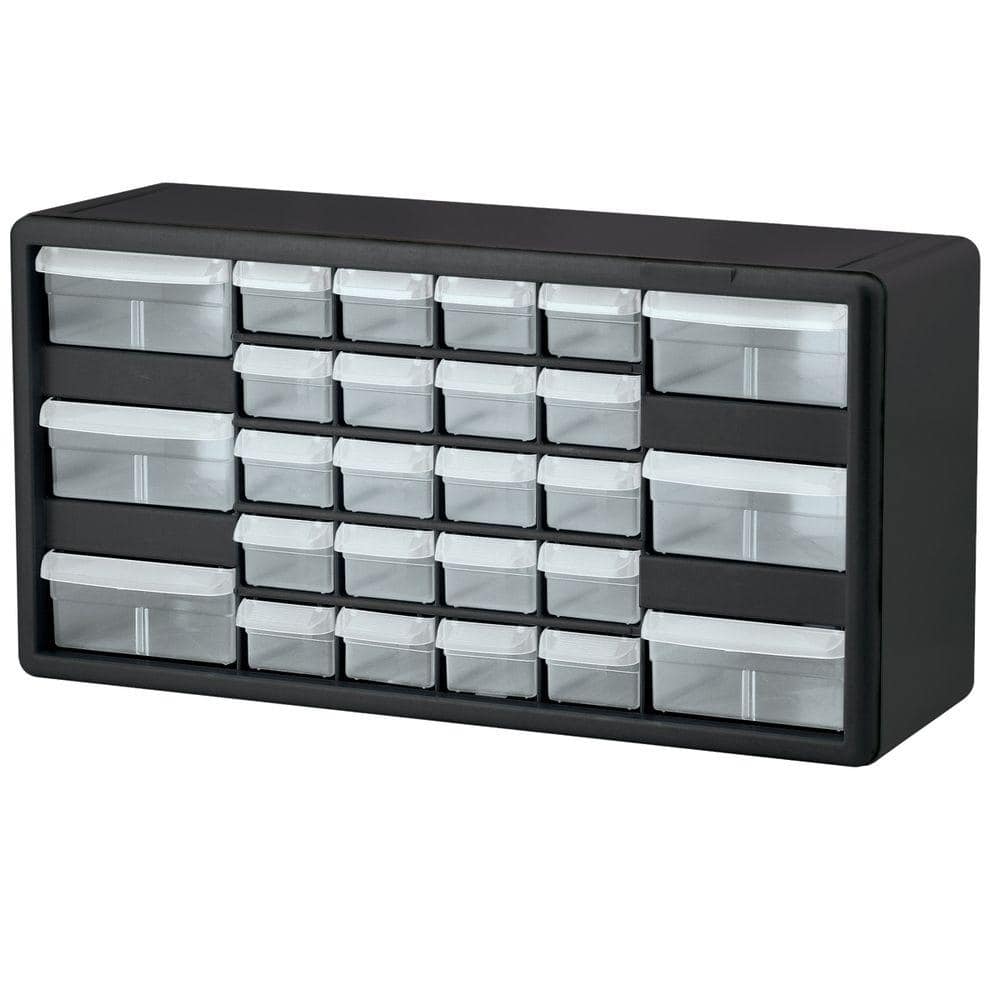 26-Compartment Drawer Small Parts Organizer Hardware Storage, 20 in. W x 6 3/8 in. D x 10 1/4 in. H, Black (1-Pack) price history on PriceWatchPro