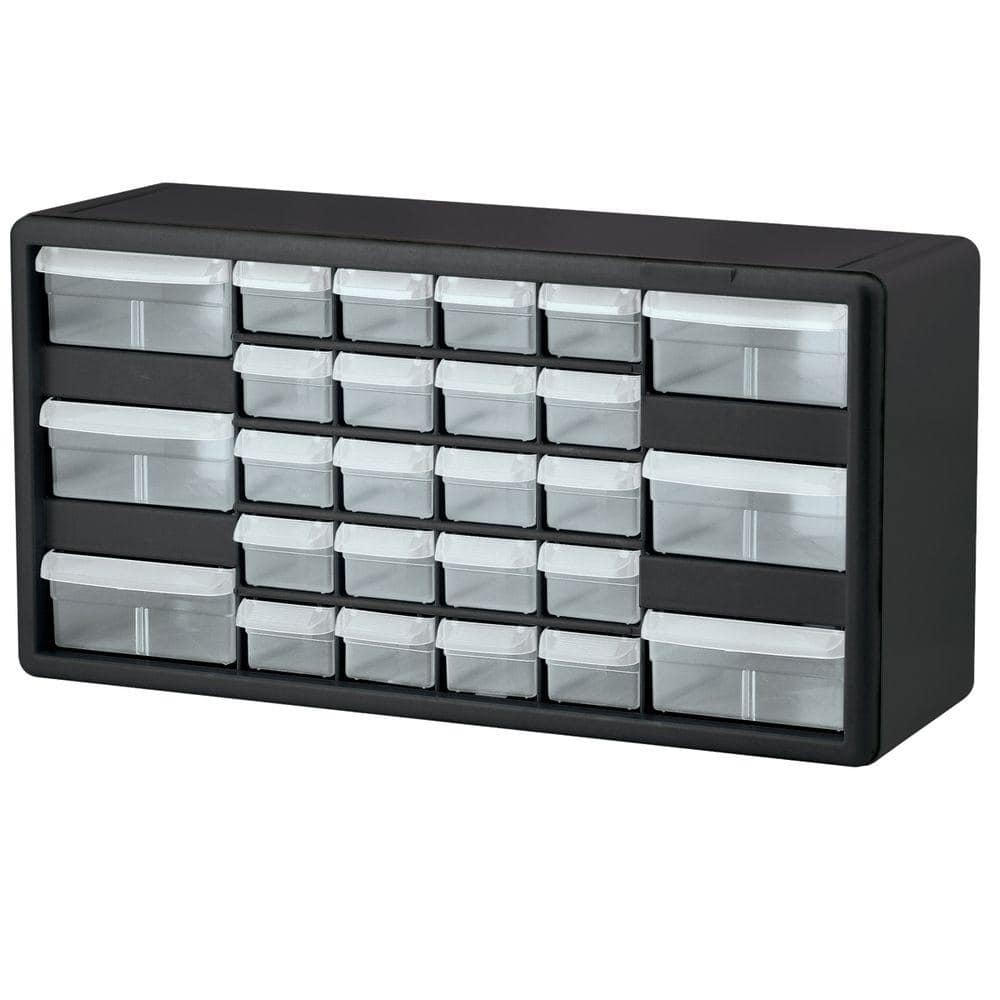 Akro-Mils 26 Drawer Plastic Cabinet Storage Organizer with Drawers for Hardware  Small Parts  Craft Supplies  Black