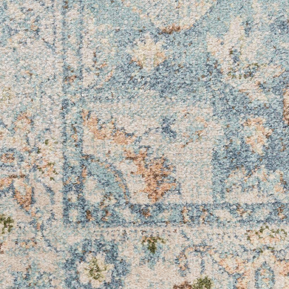 Light Blue Medallion Flatweave Washable Synthetic Area Rug