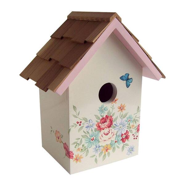 Home Bazaar Pastel Bouquet, Cream Background Printed Standard Birdhouse
