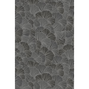 Petals Charcoal Grey Black Flowers Wall Mural