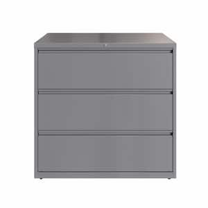 42 in. W 3-Drawer Arctic Silver Metal Lateral File Cabinet for Home and Office,Holds Letter,Legal and A4 Hanging Folders