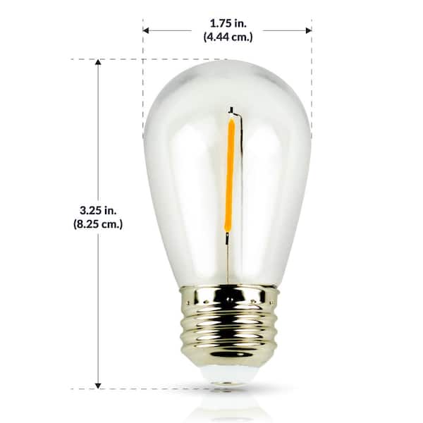 Outdoor String Light Replacement Bulbs 11 Watt S14 Incandescent Warm Patio 