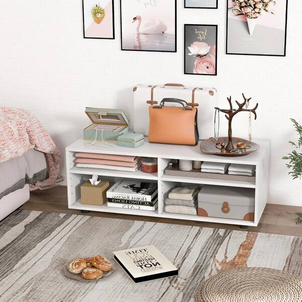 White cubby store tv stand