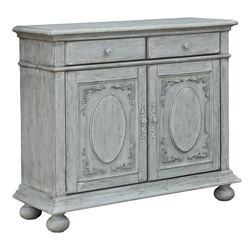 Weathered Two - Door and Two Drawer Hall Chest Gray - HomeFare