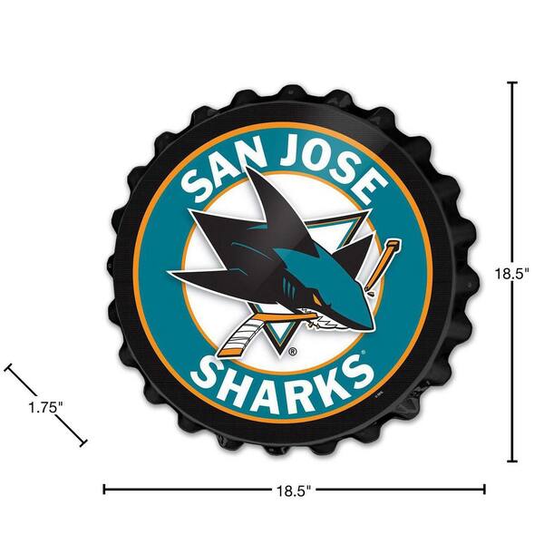 The Fan-Brand San Jose Sharks: Round Slimline Lighted Wall Sign 18 in. L x  18 in. W 2.5 in. D NHSJSK-130-01 - The Home Depot