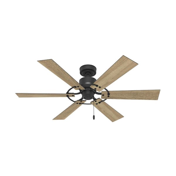 Barrel 52 in. Indoor/Outdoor Matte Black Ceiling Fan Included For Patios or Bedrooms