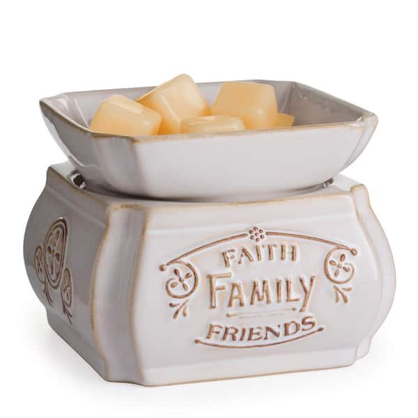 Candle Warmers Etc 5.2 in. Faith, Family, Friends 2-in-1 Classic Fragrance Warmer