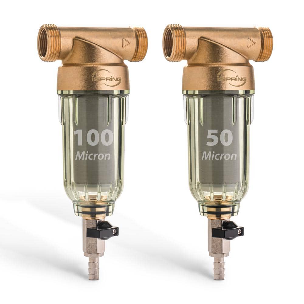 WSP2PK15 Reusable Whole House Spin Down Sediment Water Filters, with 100 and 50 Microns Sizes, Clear Housing (2-Pack) price history on PriceWatchPro