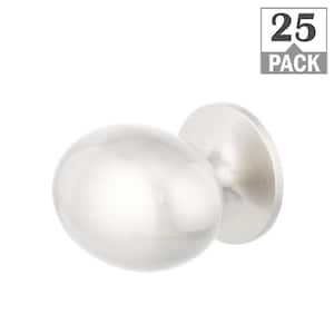 Large Football 1-3/8 in. satin nickel Classic Oval Cabinet Knob (25-Pack)