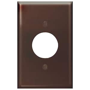 1-Gang 1 Single Receptacle, Midway Size Plastic Wall Plate - Brown