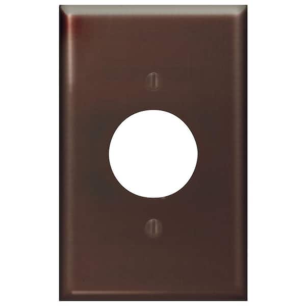 Leviton 1-Gang 1 Single Receptacle, Midway Size Plastic Wall Plate - Brown