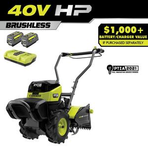 40-Volt HP Brushless 18 in. Battery Powered Rear Tine Tiller with (2) 6.0 Ah Batteries and Charger