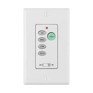 Arranmore Fans 3-Speed In-Wall Fan and Light Remote Control Switch with Wall-Plate, Single Pole, White