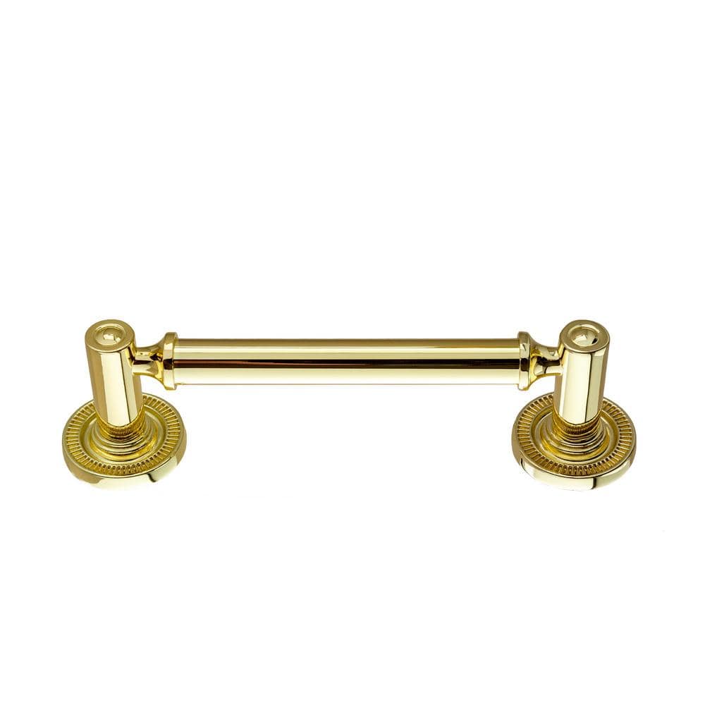 Minted Polished Gold Traditional Cylindrical Bar Pull with Mounting Hardware