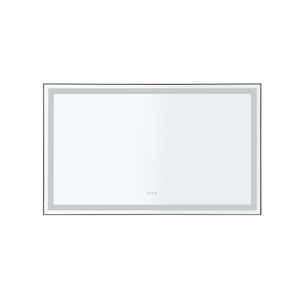60 in. W x 36 in. H Rectangular Aluminium Framed Anti-Fog Dimmable LED Wall Bathroom Vanity Mirror in Black