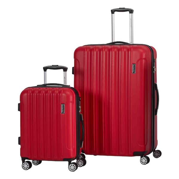 MANCINI Santa Clara Collection Red ABS+PC Lighteweight Spinner 2-Piece Luggage Set (20 in. + 25 in.)