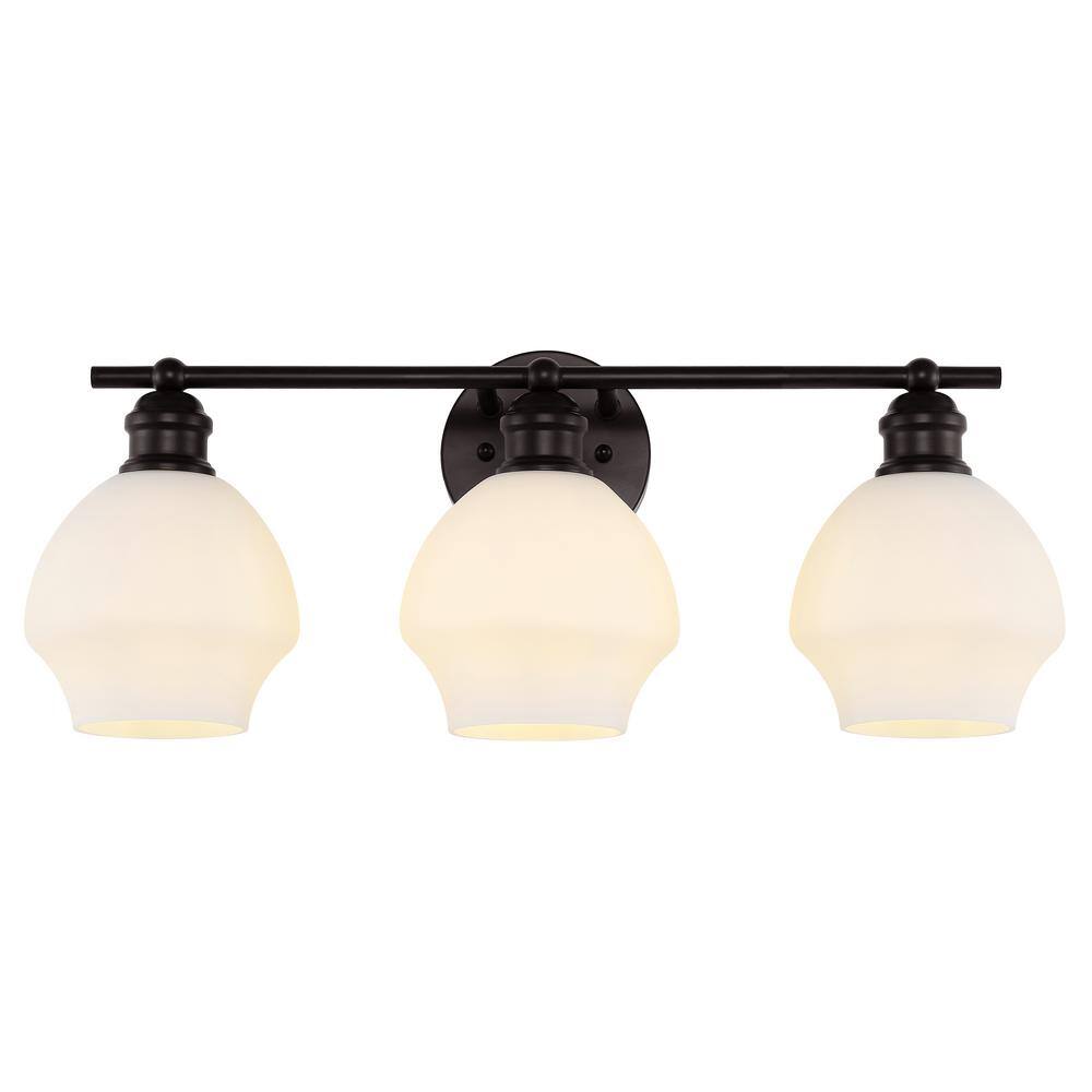 Mylsa 23" Black and White Iron 3-Light Wall Sconce
