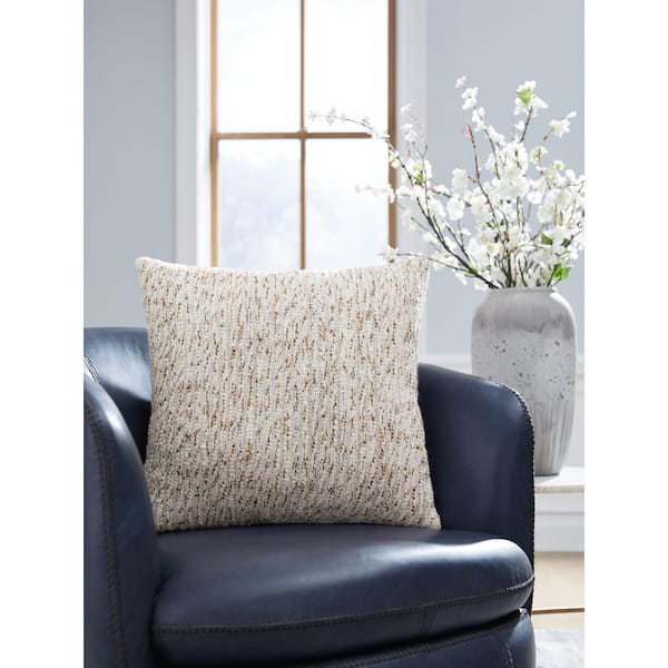 Signature DESIGN BY ASHLEY Abler Beige Solid Polyester 20 in. X 20 in. Throw Pillow