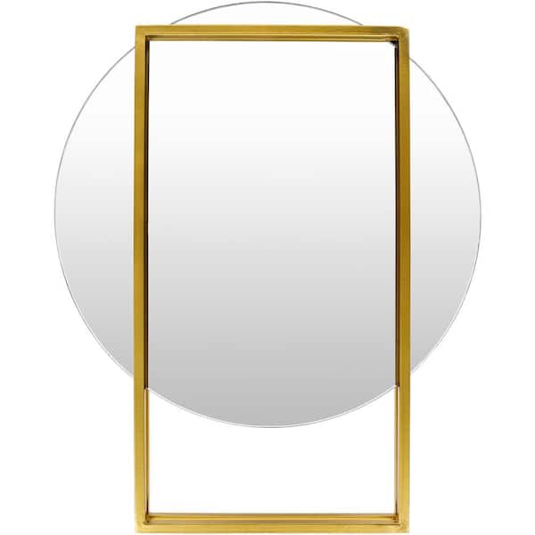 Unbranded Leo 25 in. x 20 in. Gold Framed Decorative Mirror