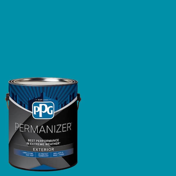 PERMANIZER 1 gal. PPG1236-7 Mediterranean Blue Satin Exterior Paint