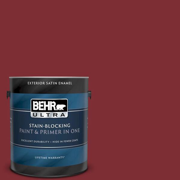 BEHR ULTRA 1 gal. #UL110-2 Raw Cinnabar Satin Enamel Exterior Paint and Primer in One