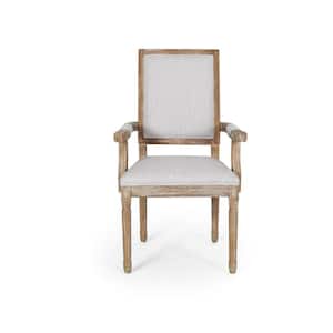Aisenbrey Light Gray and Natural Wood and Fabric Arm Chair (Set of 2)