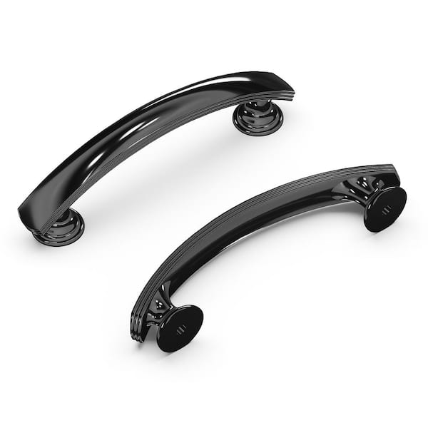 HICKORY HARDWARE American Diner 3 in. Modern Arch Cabinet Pull Black Nickel Handle for Kitchen, Bathroom, and Furniture (1 Pack)