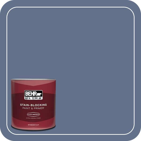 BEHR ULTRA 1 qt. #600F-6 Atlantic Blue Extra Durable Flat Interior Paint & Primer