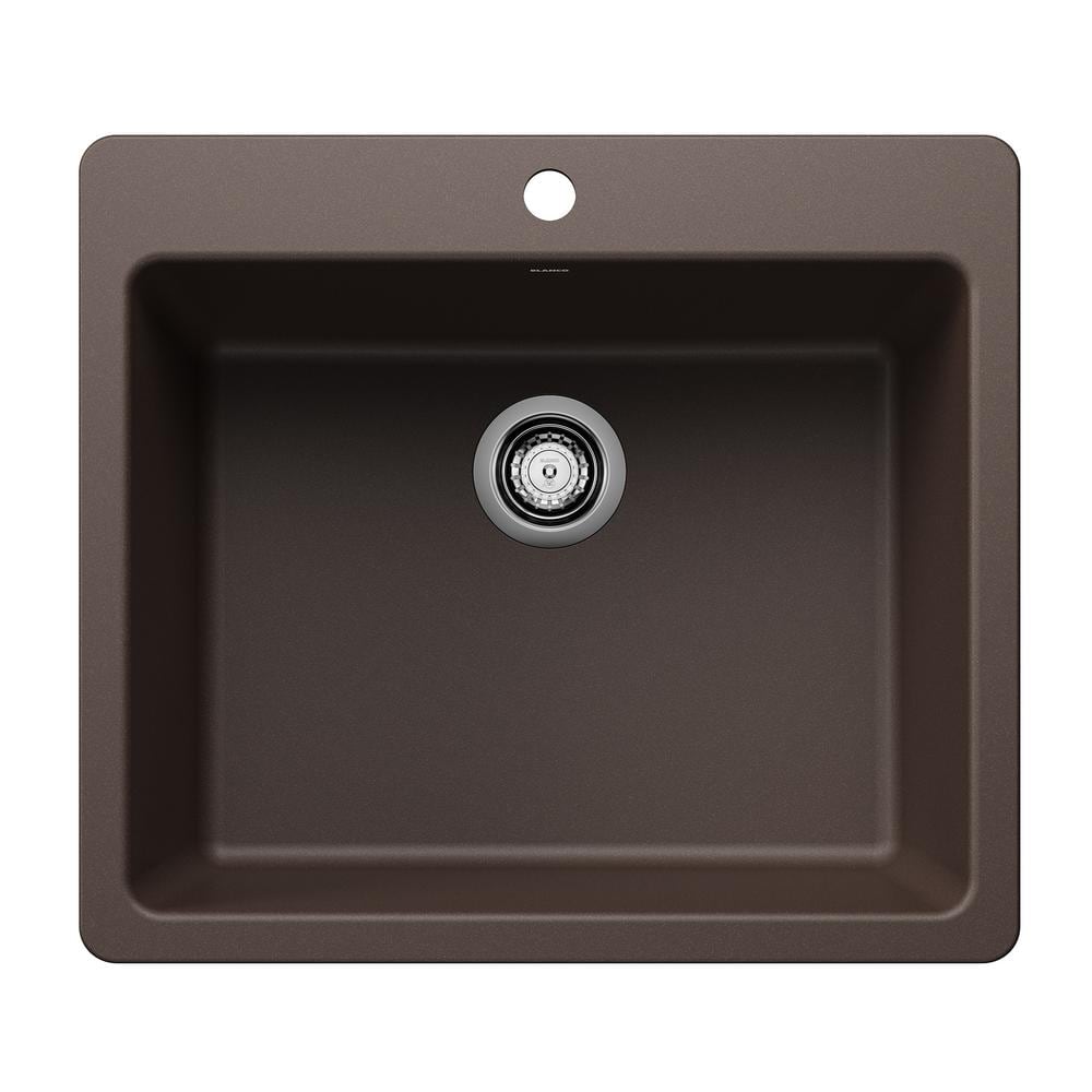 Liven SILGRANIT 25 in. Drop-In/Undermount Single Bowl Granite Composite Kit