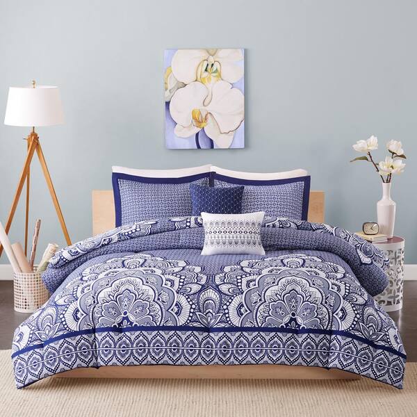 Intelligent Design Simone 5-Piece Blue Full/Queen Comforter Set