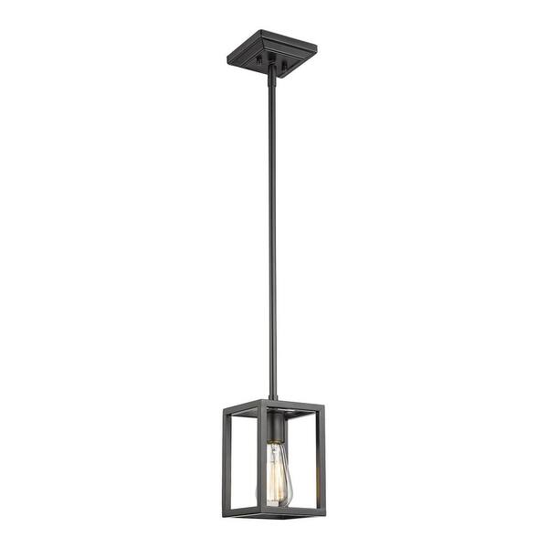 Golden Lighting - Wesson 1-Light Smooth Black Mini-Pendant