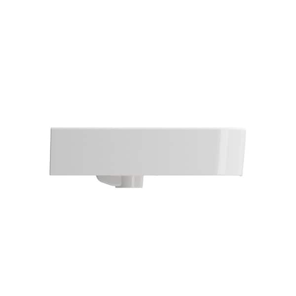 Parma 25.5 in. 1-Hole with Overflow Wall-Mounted Fireclay Bathroom Sink in White