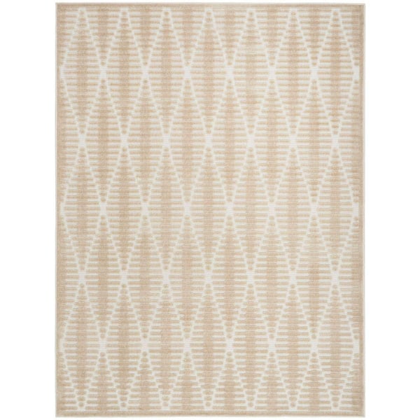 Nourison Casual Beige 4 ft. x 6 ft. Diamond Contemporary Area Rug