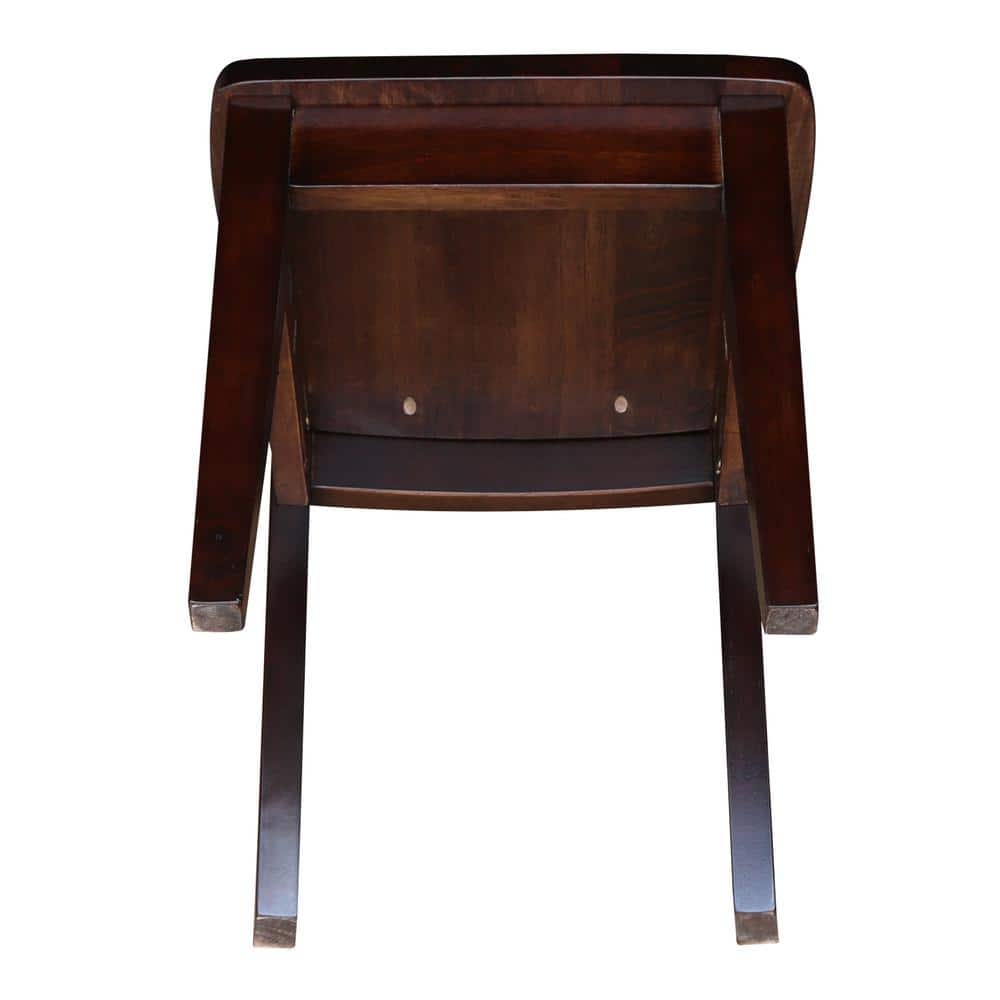 Rich Mocha Solid Wood Traditional Slat Back Juvenile Chairs - Set of 2