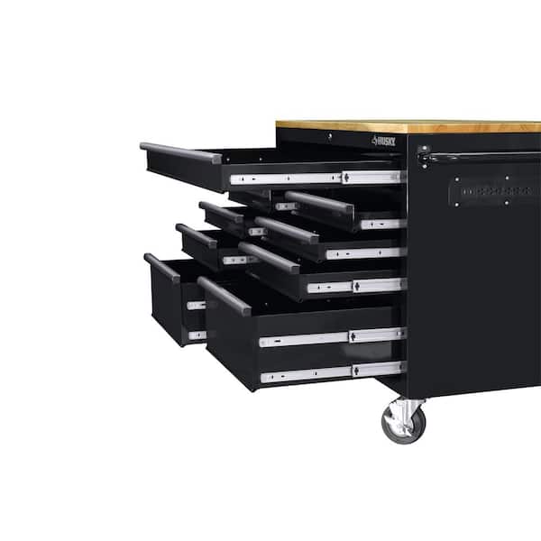 Tool Storage 46 in. W Gloss Black Mobile Workbench Cabinet