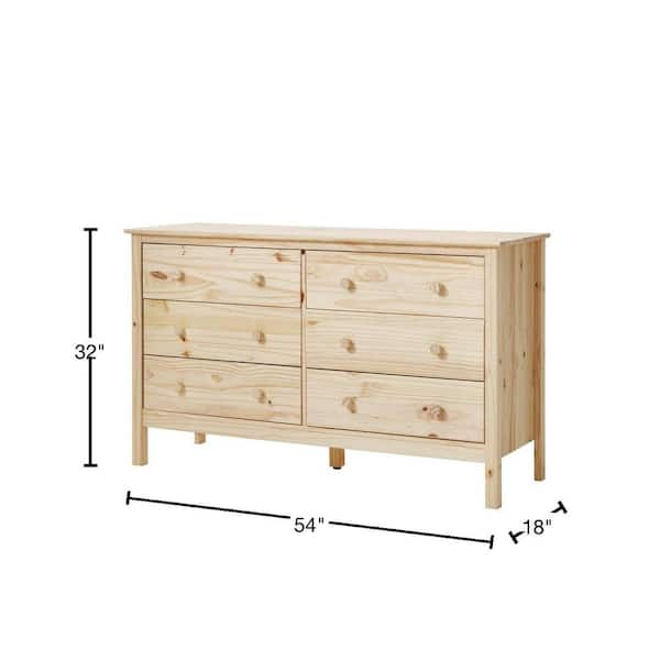 Unfinished 6 drawer 54 in. Dresser