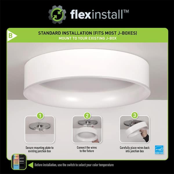 Flexinstall Cove 10 in. Black Integrated LED Recessed Ceiling Light with 5CCT Plus DuoBright