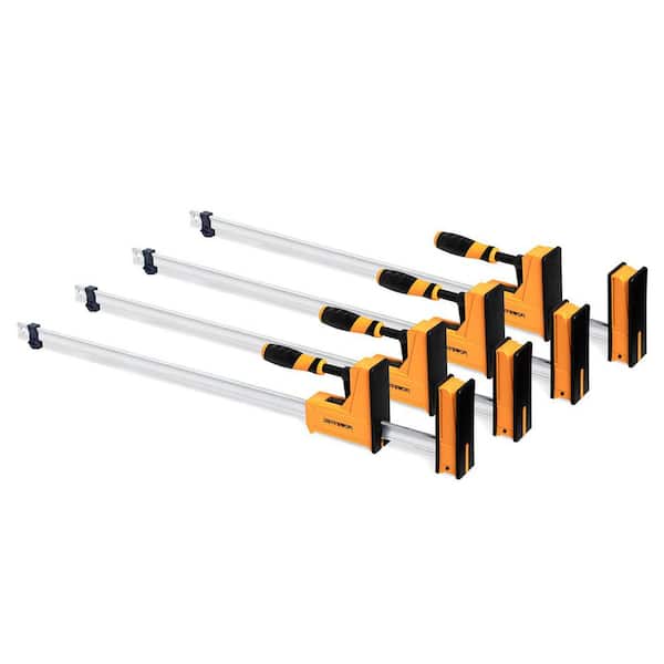 36 in. Parallel Clamps for Woodworking, 90° Heavy Duty Steel Bar Jaw Clamp Spreader Tool (4-Pack)