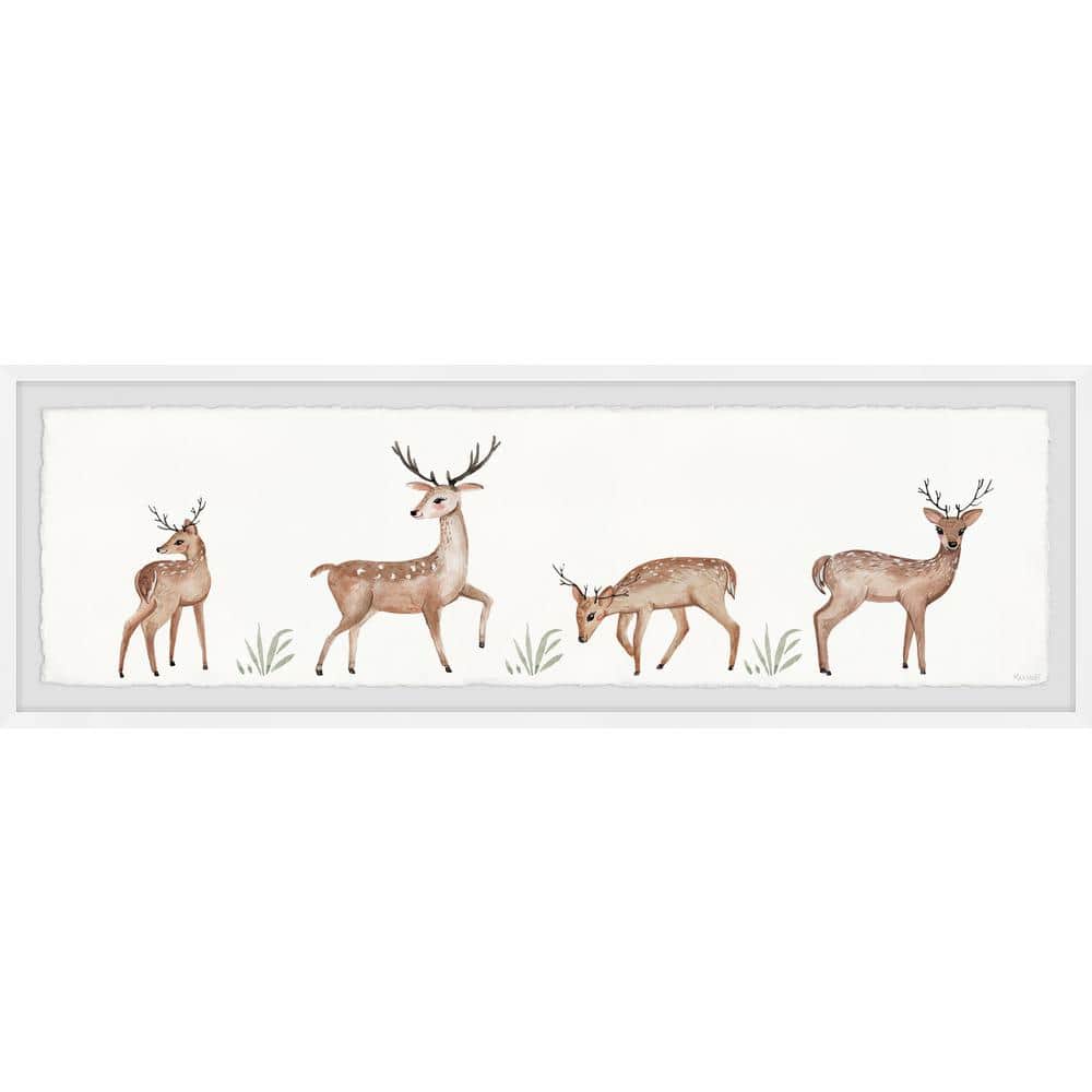 Fawn With Antlers by Marmont Hill Framed Animal Art Print 10 in. x 30 in., Multi-Colored