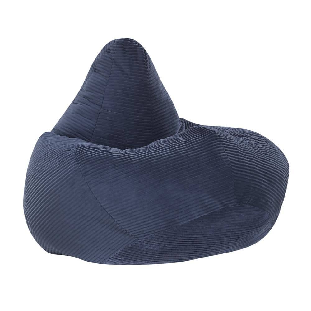 Bean Bag Chair for Adults with Skin-friendly Corduroy Cover & Soft Sponge Filling Blue